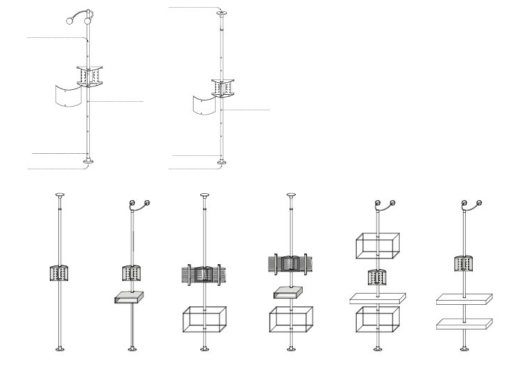 Support TV sur pied contemporain - DOMINO - Porada - pivotant