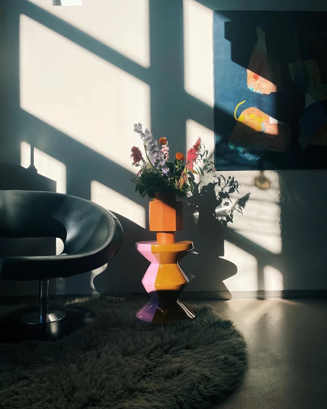 POLSPOTTEN zig zag stool - Orange